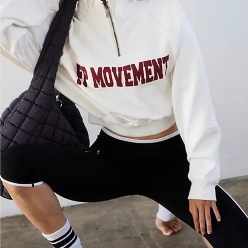 NWT Free People Movement by Free People Logo Half Zip